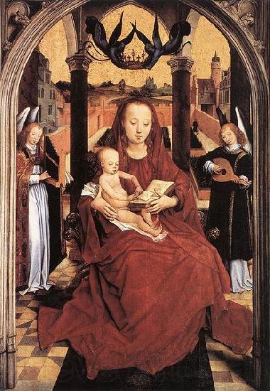 Hans Memling Virgin and Child Enthroned with two Musical Angels Spain oil painting art
